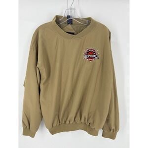 Beach Ball Classic 2000 Pullover Jacket Small Tan Velocity Y2K Myrtle Beach‎